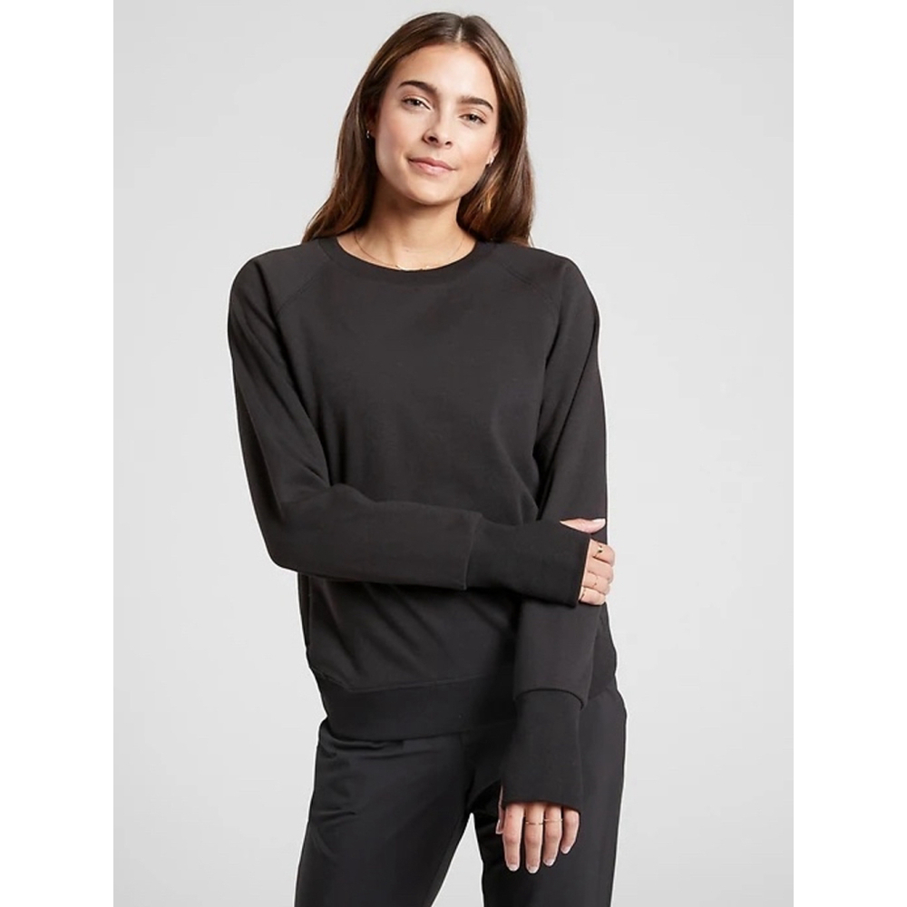 Women's Athleta TRIUMPH CREWNECK SWEATSHIRT, XS, Black